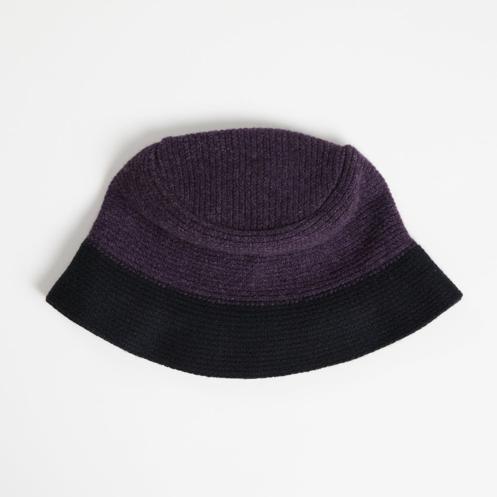 Aye Knit Bucket Hat - 2Tone Black Elderberry